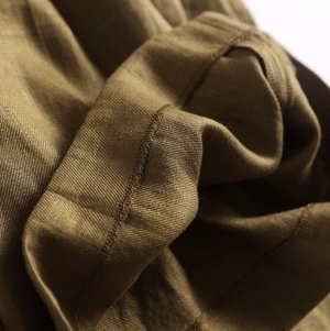 Свободные шорты с высокой талией из чистого льна, коричневый