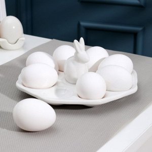 Подставка для яиц Доляна «Зайка», 19x9 см, 8 ячеек