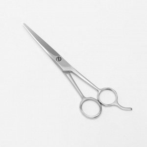 Ножницы парикмахерские с упором, лезвие — 6,5 см, цвет серебристый