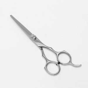 Ножницы парикмахерские с упором, лезвие — 5,5 см, цвет серебристый