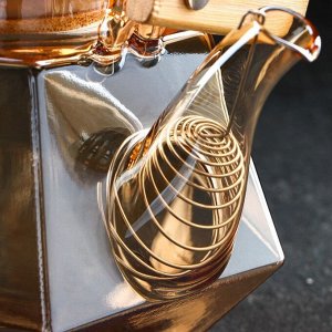 Чайник стеклянный заварочный «Октогон», 800 мл, цвет золотой