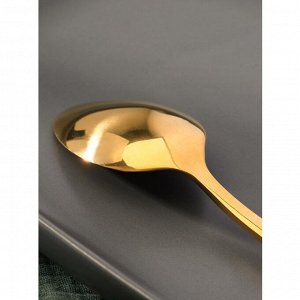 Ложка чайная из нержавеющей стали Magistro «Лин GOLD», 16?3,1 см, на подвесе, цвет золотой