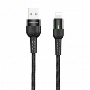 Кабель USB - Apple lightning Borofone BU17 Starlight smart (black)