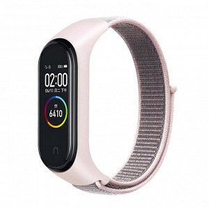 Ремешок WB09 для "Xiaomi Mi Band 3/Mi Band 4" спортивный на липучке (light pink)