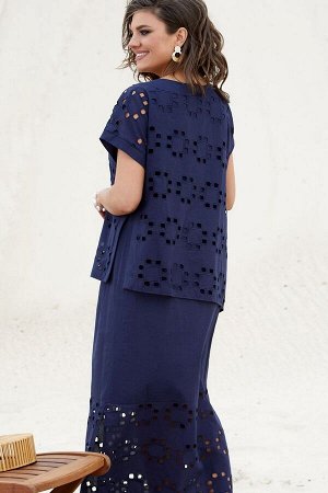 Блуза, Платье / Vittoria Queen 16243/1 темно-синий
