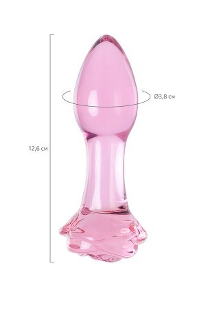 Анальная втулка Sexus Glass, стекло, розовая, 12,6 см