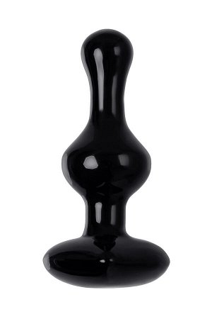 Анальная втулка Sexus Glass, стекло, черная, 9,8 см