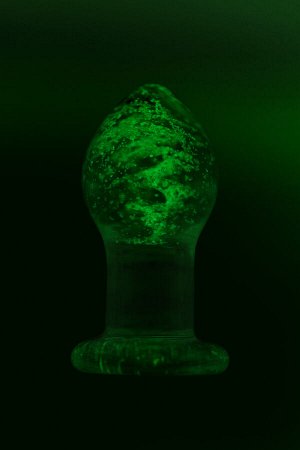 Анальная втулка Sexus Glass светящаяся в темноте, стекло, прозрачная, 9 см