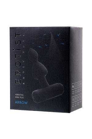 Анальная вибровтулка Erotist Arrow, черный, силикон, 8,5 см