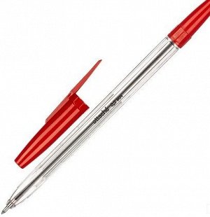 Ручка шариковая 0,5мм Attache Economy Elementary красная прозрачный корпус
