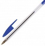 Ручка шариковая 1мм STAFF Basic BP-01 СИНЯЯ, прозрачный корпус