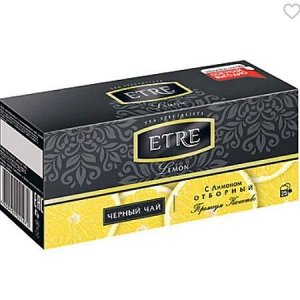 «ETRE», чай чёрный с лимоном, 25 пакетиков, 50 г