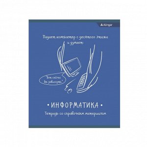 Тетрадь предметная "Информатика" А5 48л., со справочным материалом, на скрепке, мелованный картон, Alingar "От простого к сложному"