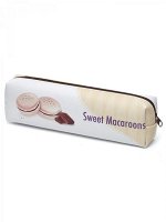 Пенал-косметичка Alingar, ПВХ, молния, 75 х 205 х 35 мм, &quot;Sweet Marcaroons, Шоколад&quot;