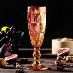 Бокал для шампанского Magistro «Круиз», 160 мл, 7x20 см, 1 шт, цвет янтарный