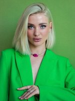 Серебряное колье &quot;Поцелованная&quot; fuchsia