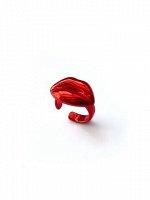 Серебряная серьга-кафф &quot;Поцелованная&quot; red