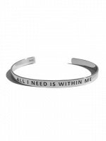 Серебряный каркасный браслет &quot;ALL I NEED IS WITHIN ME&quot;