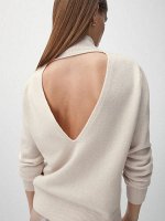 Cashmere sweater with open back