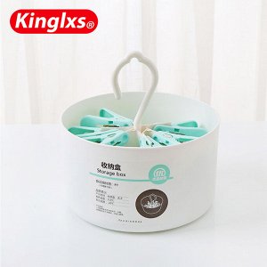 Набор прищепок с органайзером для хранения Kinglxs Clothes Clamp / 24 прищепки