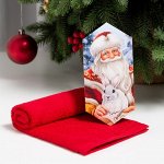 Пoлoтeнцe махpoвoe  &quot;Дeд Мopoз и зайка&quot; 30х30 cм, 100 хл, 340г/м2