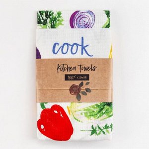 Набор кухонных полотенец Доляна "The natural cook", 35х60см-2шт, 100% хлопок