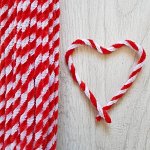 Проволока шенил (синель) двойная Красно-белая