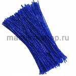 Блестящая проволока шенил (синель) Сапфировая