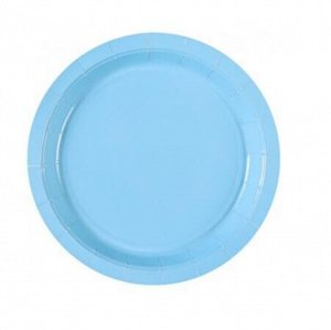 Тарелка бумага Пастель голубая набор 6 шт 17 см