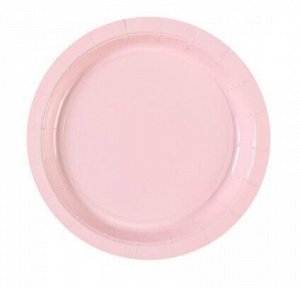 Тарелка бумага Пастель розовая набор 6 шт 23 см