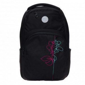 Рюкзак молодёжный Grizzly, 43 х 27.5 х 16 см, эргономичная спинка, отделение для ноутбука, чёрный/фиолетовый
