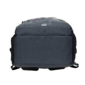 Рюкзак молодёжный Grizzly, 42 х 31 х 22 см, эргономичная спинка, отделение для ноутбука, серый/чёрный