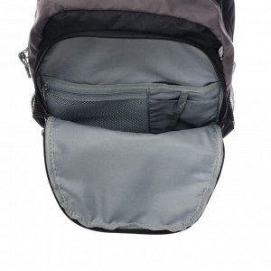 Рюкзак школьный Grizzly, 39 х 28 х 19 см, эргономичная спинка, отделение для ноутбука, чёрный/синий
