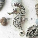 Серебрянная подвеска Морской конек большой
