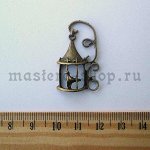 Винтажная подвеска Клетка с птичкой объемная