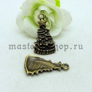 Винтажная подвеска Елочка с гирляндой