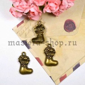 Винтажная подвеска Сапог с бантиками