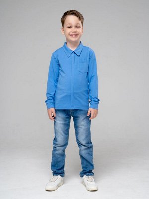 Толстовка Описание и параметры
Толстовка а-ля "рубашка" из кулирки голубого цвета для мальчика, с нагрудным карманом и воротником. Изделие выполнено из трикотажа премиального качества - ПЕНЬЕ, с содер
