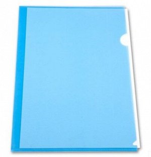 Папка-уголок A4 0,10мм, тисненный пластик Бюрократ, синяя