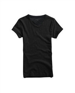 Набор мужских футболок с V-образным вырезом (2 шт), цвет черный