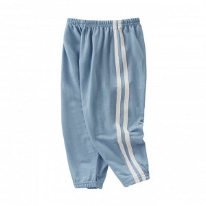 Детские спортивные брюки на резинке, цвет голубой