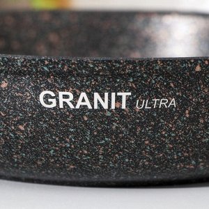 Сковорода Granit ultra original, d=24 см, съёмная ручка, антипригарное покрытие, цвет чёрный