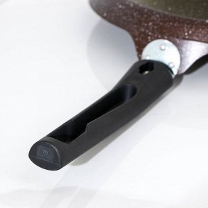 Сковорода блинная, d=22 см, пластиковая ручка, антипригарное покрытие, цвет кофейный мрамор