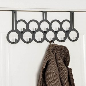Вешалка на дверь «Пэри», 11 крючков, 48×19,5×3,5 см, цвет МИКС