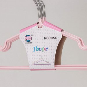 СИМА-ЛЕНД Вешалка-плечики для одежды детская с антискользящим покрытием, размер 30-34, цвет нежно-розовый