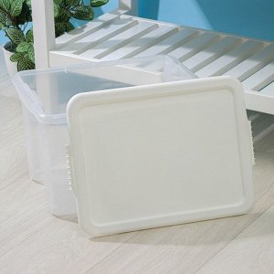 Контейнер для хранения Porter, 21 л, 42x32x26 см, с крышкой, цвет слоновая кость