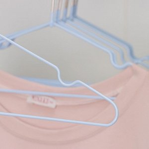 Вешалка-плечики для одежды детская, размер 30-34, антискользящее покрытие, цвет синий