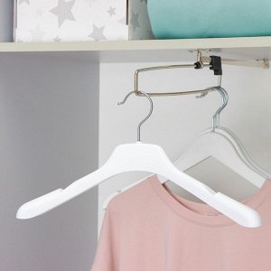 Вешалка-плечики для одежды, размер 40-42, глянец, цвет белый