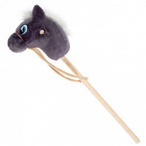 ZABIAKA Мягкая игрушка «Конь-скакун», на палке, цвет серый