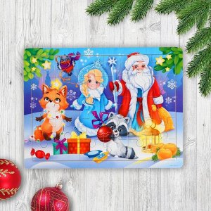 Лесная мастерская Пазл большой «Дед Мороз и Снегурочка», 30 элементов